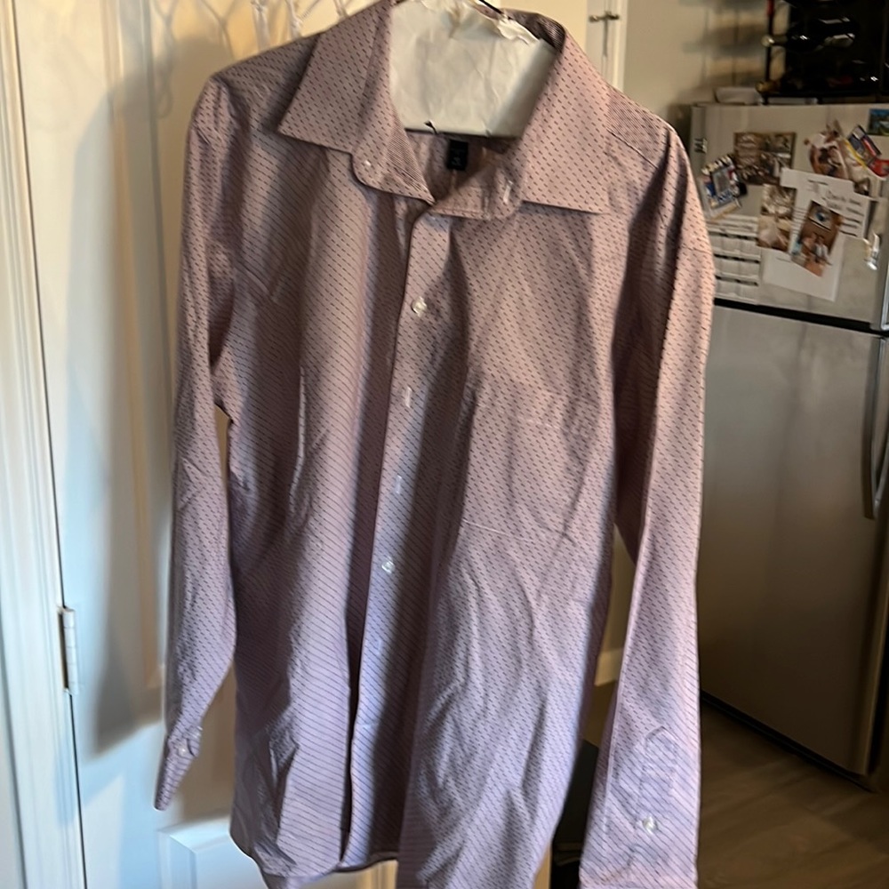 Salmon colored Stafford button down dress shirt
